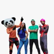 Retrato de  Los aventureros: Yolo, Nando, Mariana y Panda