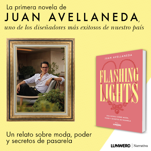 Banner Flashing lights.  Una novela sobre moda, poder y secretos de pasarela