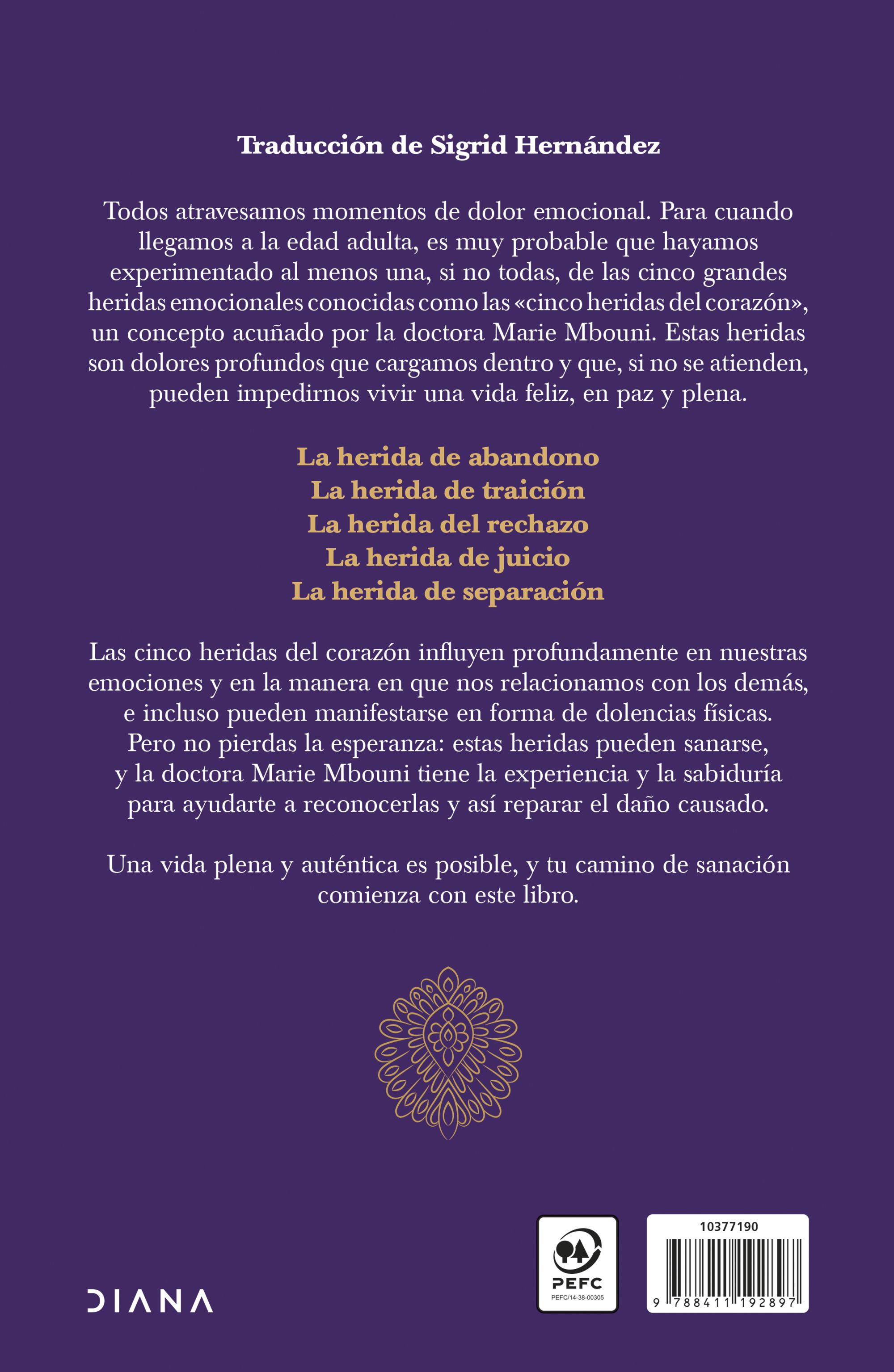 Miniatura contraportada Sanar las cinco heridas del corazón