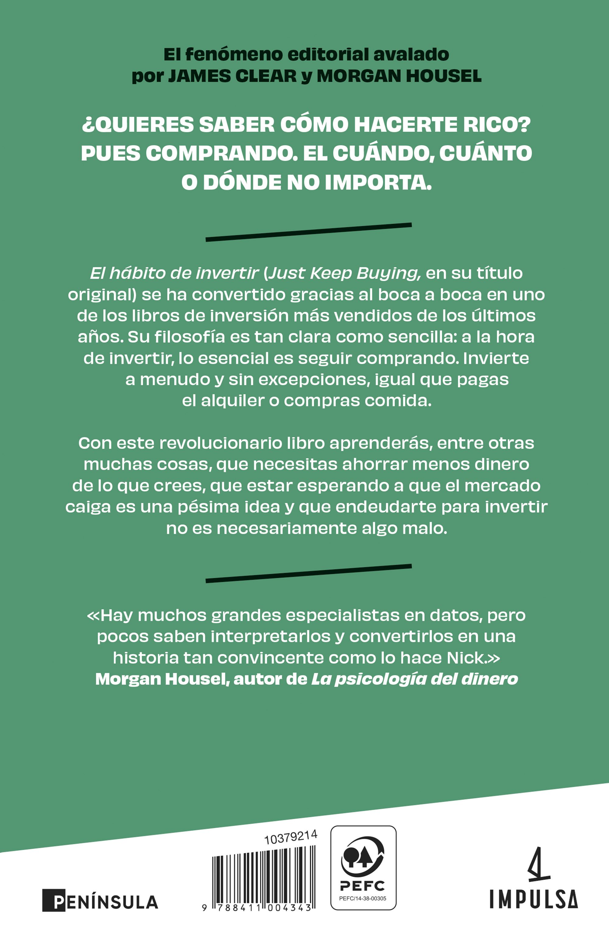 Miniatura contraportada El hábito de invertir (Just Keep Buying)