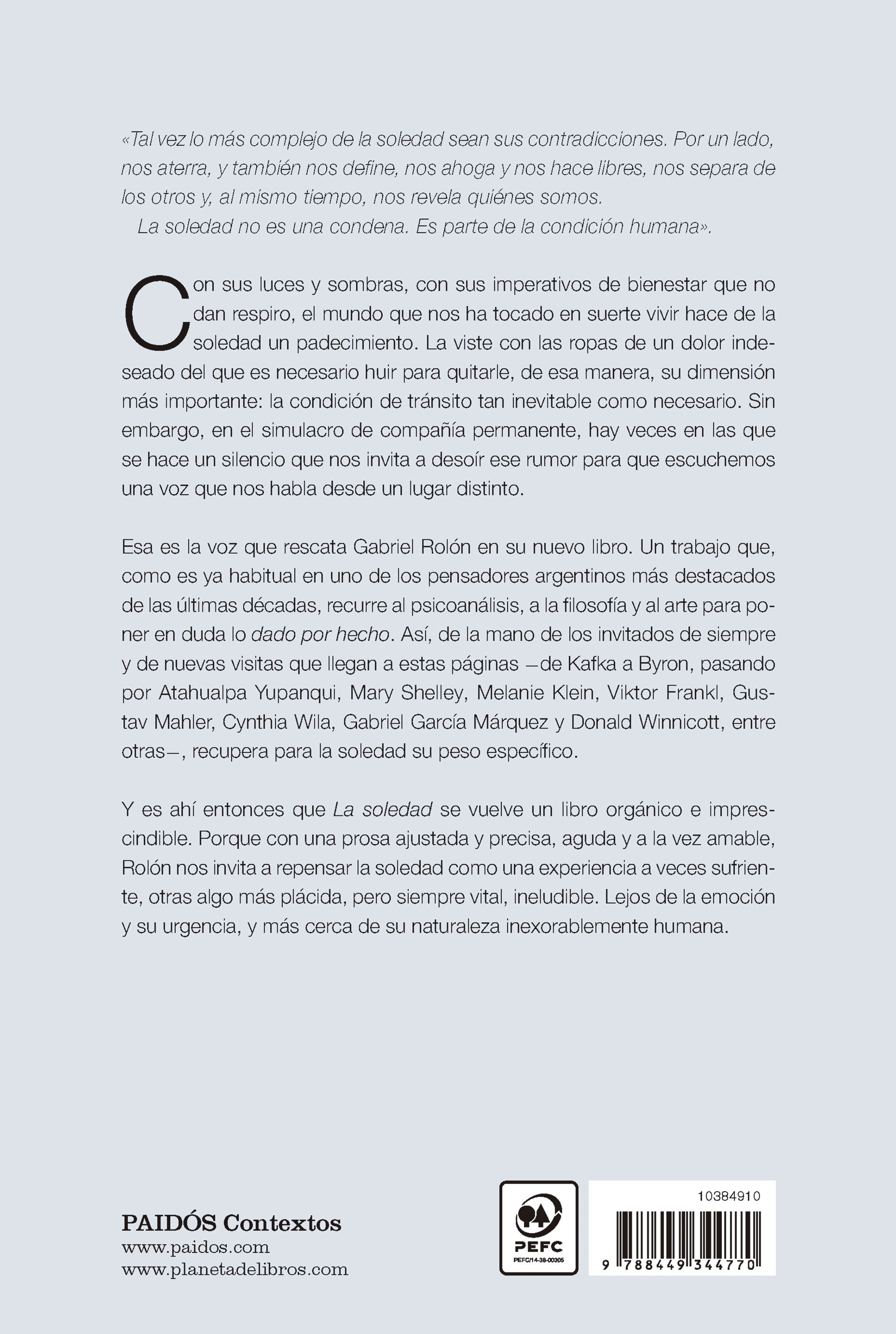 Miniatura contraportada La soledad