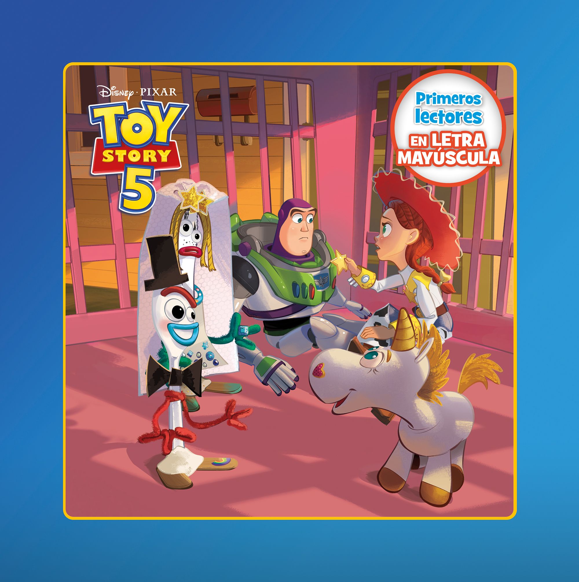 Portada Toy Story 5. Primeros lectores en letra MAYÚSCULA