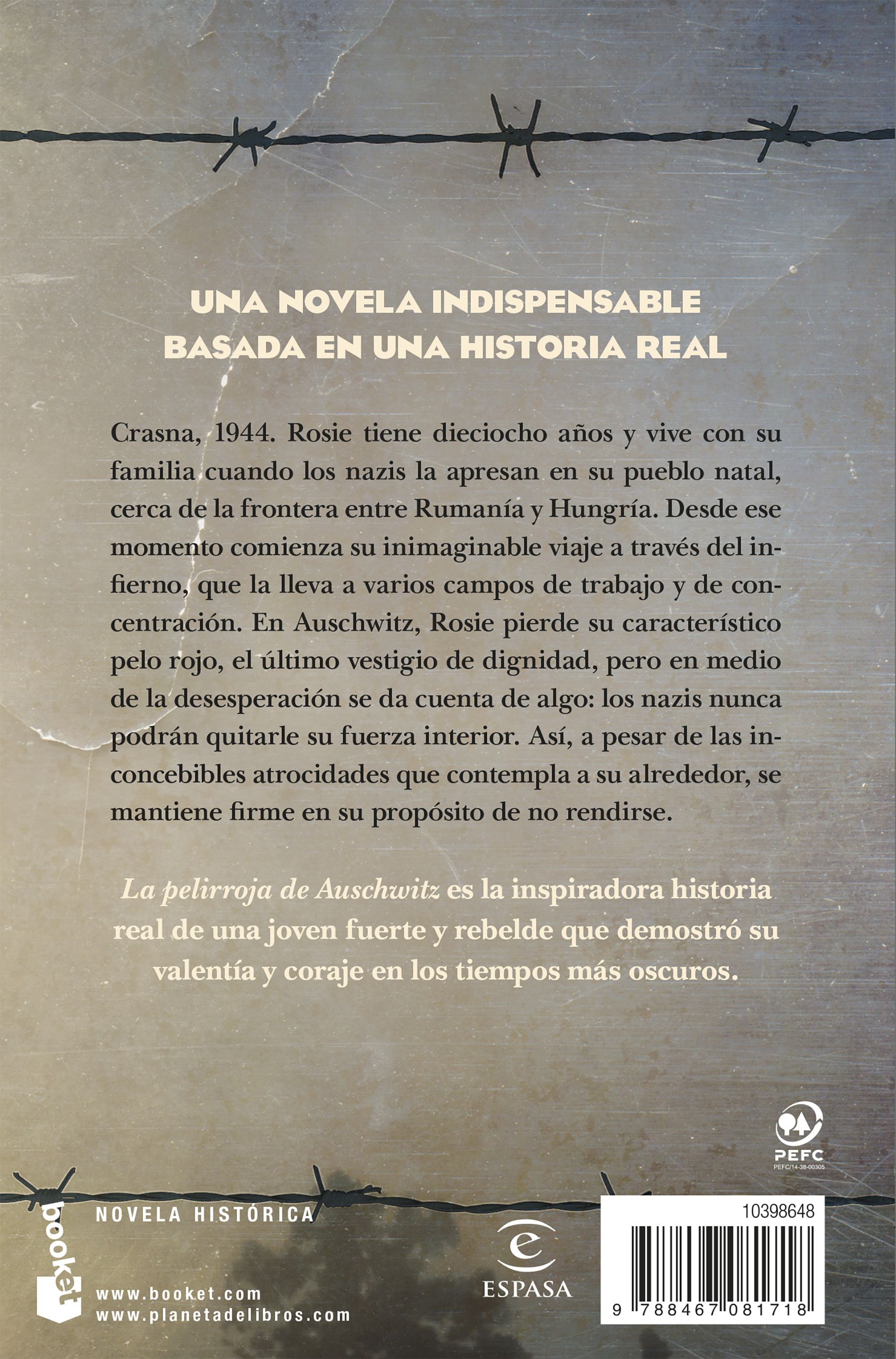 Miniatura contraportada La pelirroja de Auschwitz