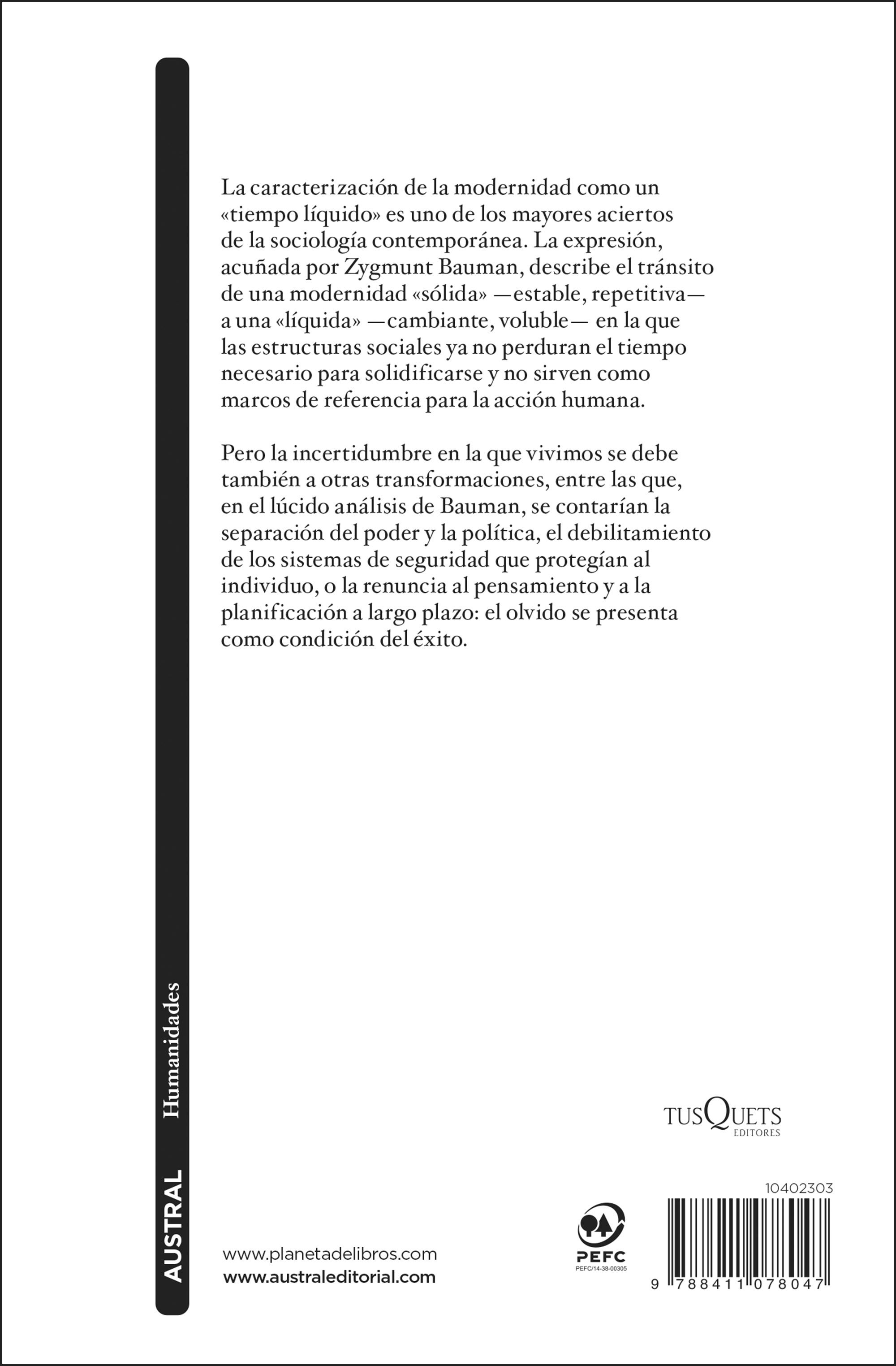 Miniatura contraportada Tiempos líquidos