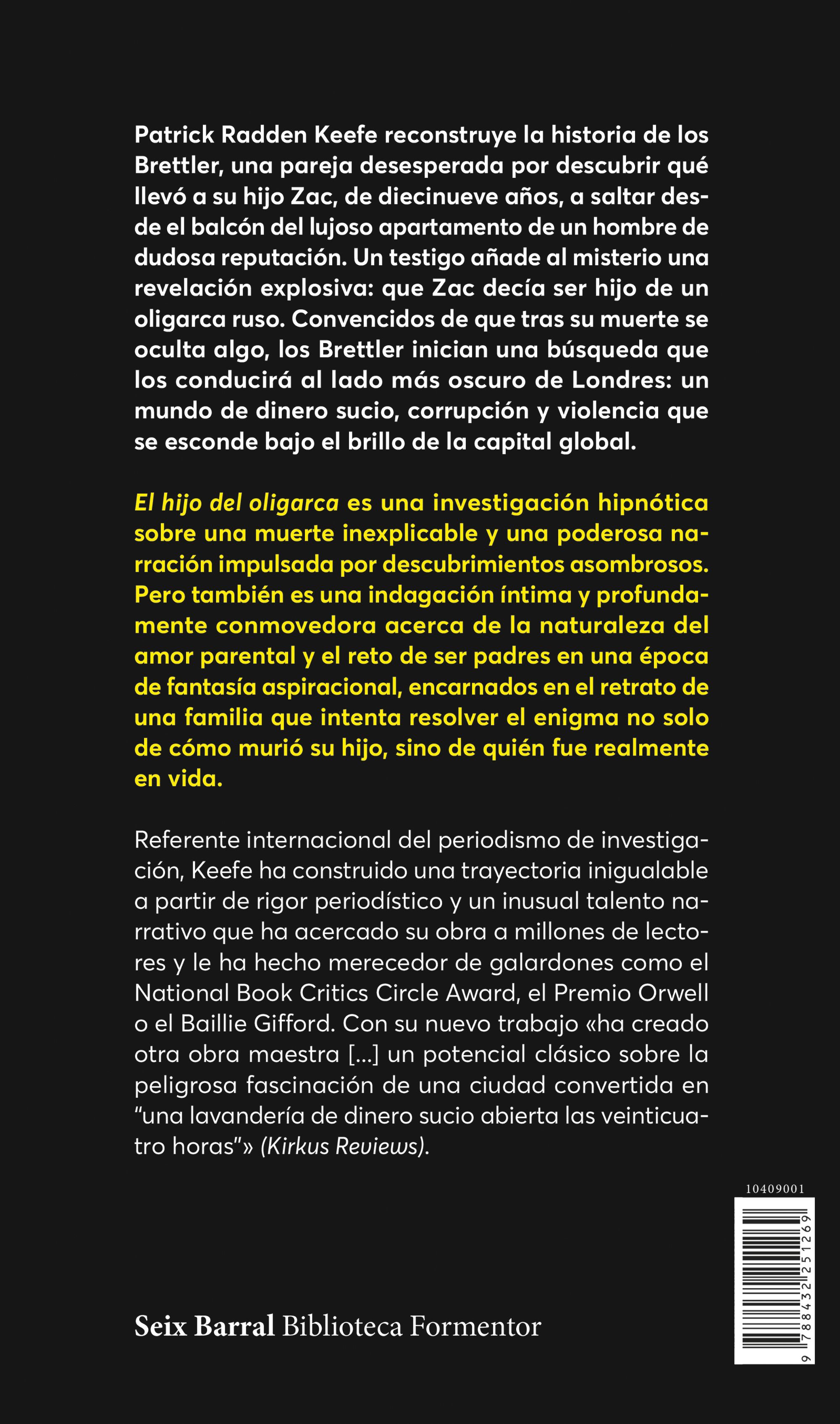 Miniatura contraportada El hijo del oligarca