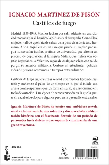 Contraportada Castillos de fuego