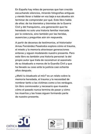 Contraportada ¿Mató tu bisabuelo al mío?