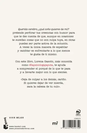 Contraportada Querido cerebro, ¿qué coño quieres de mí?