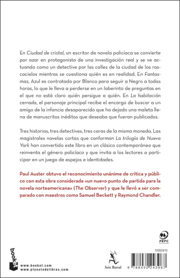 Contraportada La trilogía de Nueva York