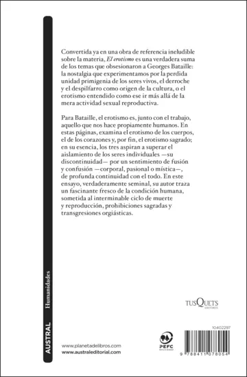 Contraportada El erotismo