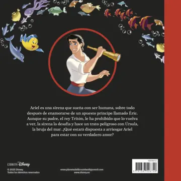 Contraportada La sirenita. Pequeños tesoros Disney