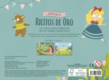 Contraportada Ricitos de Oro. Cuento pop-up