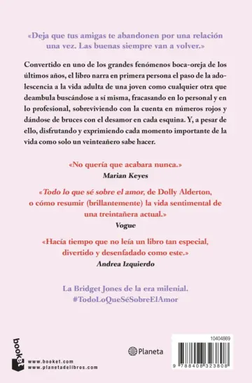 Contraportada Todo lo que sé sobre el amor