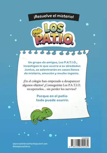 Contraportada Los PATIO 1. El misterio de la carta dorada