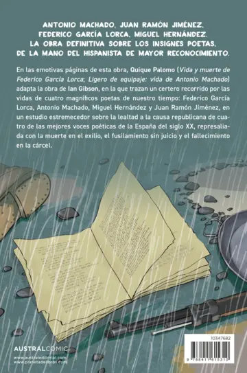 Contraportada Cuatro poetas en guerra (novela gráfica)