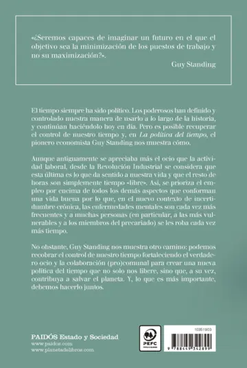 Contraportada La política del tiempo