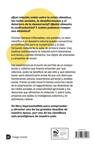 Contraportada Frenar el odio