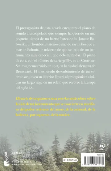 Contraportada Historia de un piano