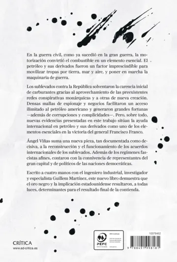 Contraportada El oro negro de Franco