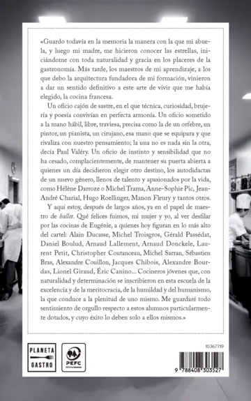 Contraportada Memoria de la cocina francesa