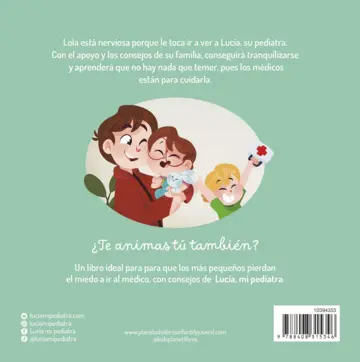Contraportada ¡Voy al médico! Un cuento de Lucía, mi pediatra