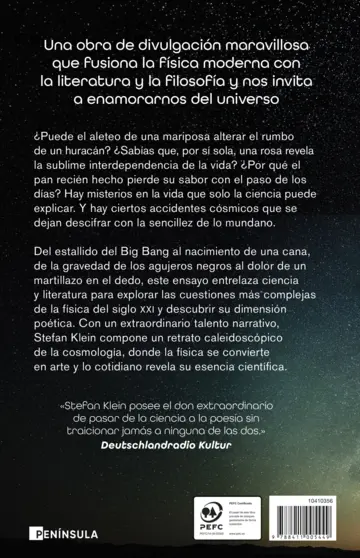 Contraportada La belleza del universo