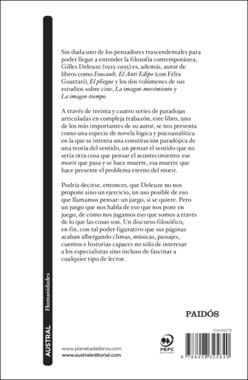 Contraportada Lógica del sentido