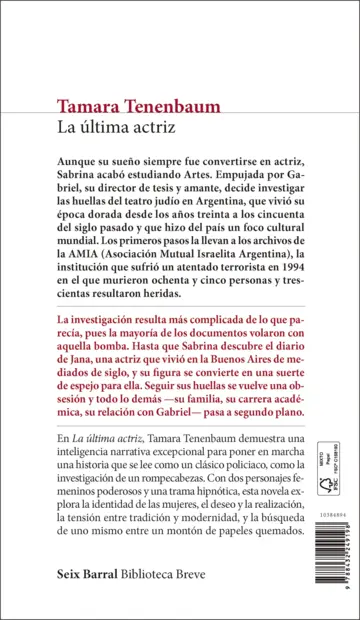 Contraportada La última actriz