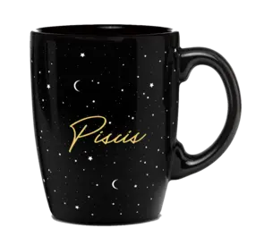Portada Taza mug Horóscopo Negro Piscis