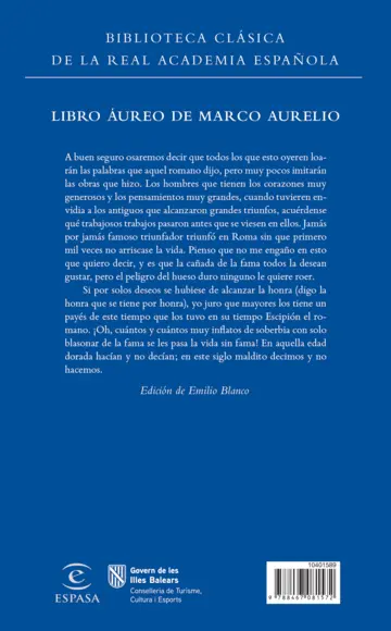 Contraportada Libro áureo de Marco Aurelio