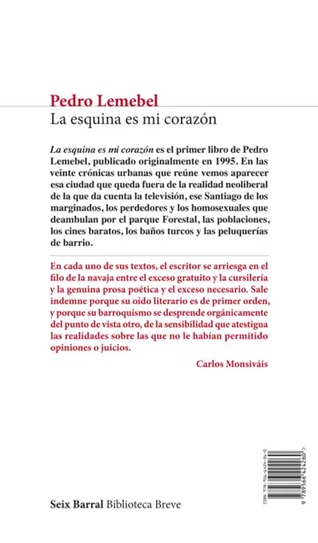 Contraportada La esquina es mi corazón