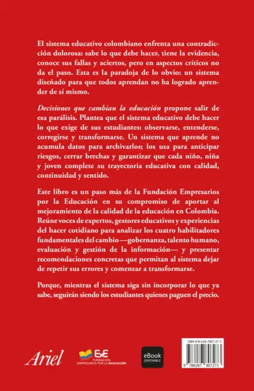 Contraportada Decisiones que cambian la Educación