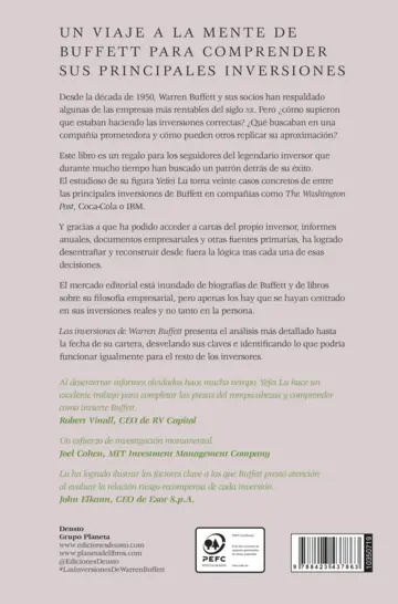 Contraportada Las inversiones de Warren Buffett