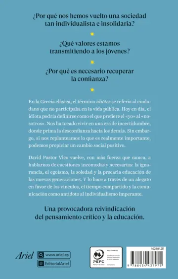 Contraportada Era de idiotas