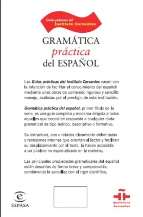 Contraportada Gramática práctica del español
