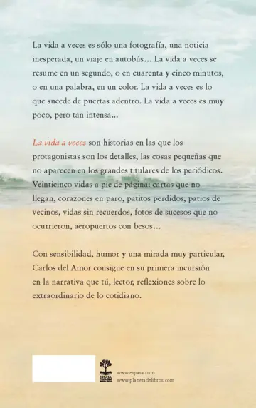 Contraportada La vida a veces