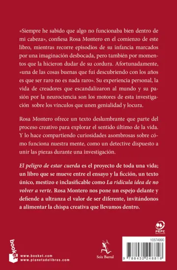 Contraportada El peligro de estar cuerda