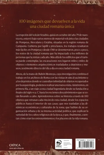 Contraportada Pompeya. Una ciudad romana en 100 objetos