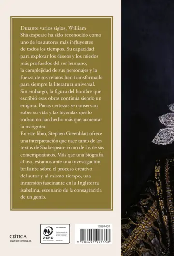 Contraportada El espejo de un hombre