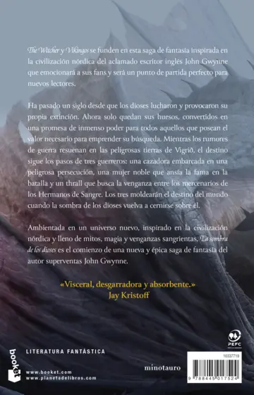 Contraportada La sombra de los dioses (Serie Hermanos de sangre 1)