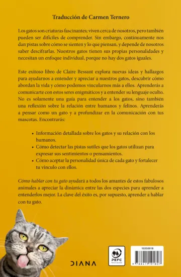 Contraportada Cómo hablar con tu gato