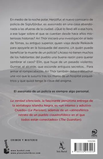 Contraportada La verdad silenciada (Serie Islandia Negra 5)