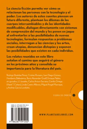Contraportada Periplos del futuro. Antología de ciencia ficción colombiana