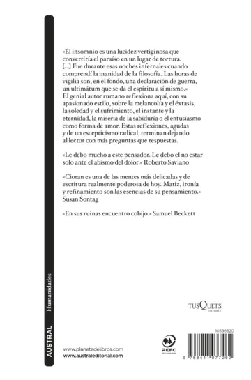 Contraportada En las cimas de la desesperación