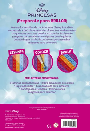 Contraportada Princesas. Arte con diamantes