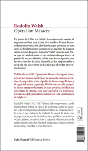 Miniatura contraportada Operación Masacre