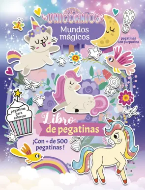 Portada Unicornios. Mundos mágicos. Libro de pegatinas