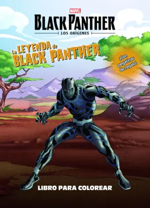 Portada Black Panther. Los orígenes. La leyenda de Black Panther. Libro para colorear