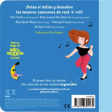 Contraportada ¡Rock 'n' roll baby! Mi primer libro de sonidos