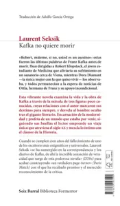 Miniatura contraportada Kafka no quiere morir